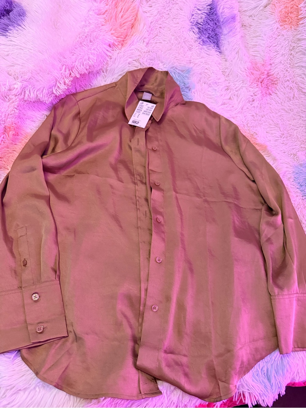 H&M Men's Olive Green Button-Down Shirt